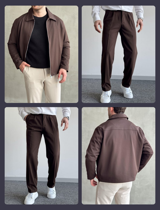 Duo Gabardine Premium – Surchemise & Pantalon Coupe Droite
