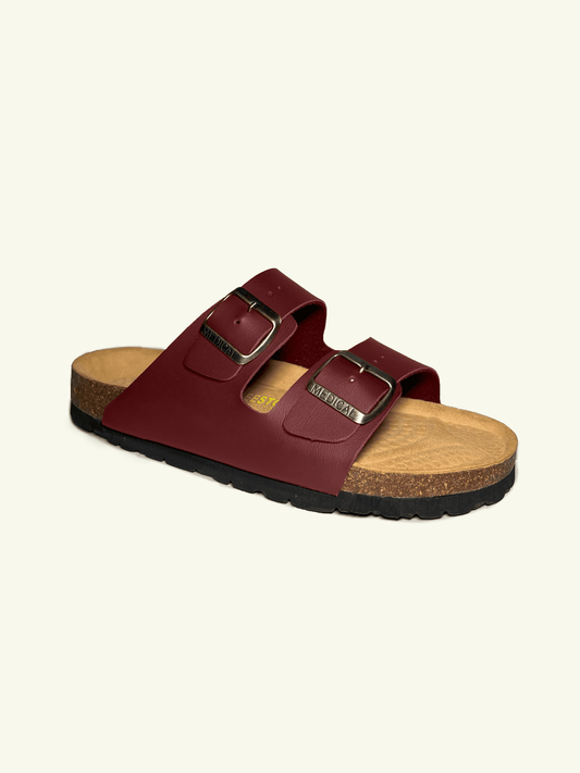 SANDALES EN CUIR À DOUBLE BRIDE